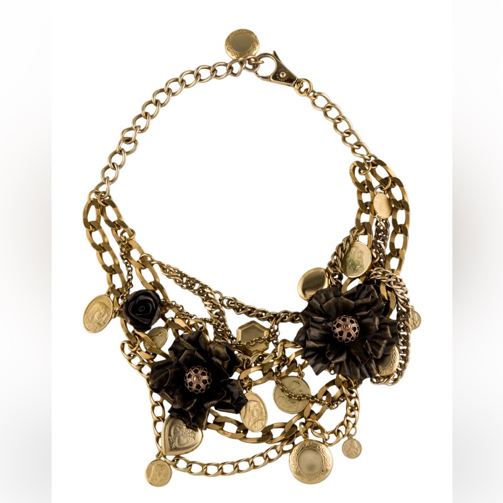 Dolce & Gabbana Flower & Locket Collar Necklace